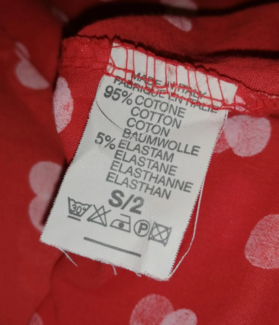 Robe estivale évasée rouge à pois coton stretch "Made in Italy" – photo 3
